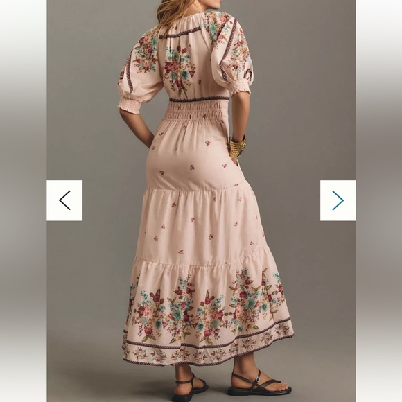 Anthropologie The Somerset Puff-Sleeve Maxi Dress . Size M - Picture 2 of 16